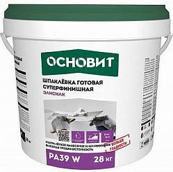 ЭЛИСИЛК PA39 W (28 кг) шпаклевка готовая суперфинишная супербелая ОСНОВИТ. Толщина слоя 0-2 мм