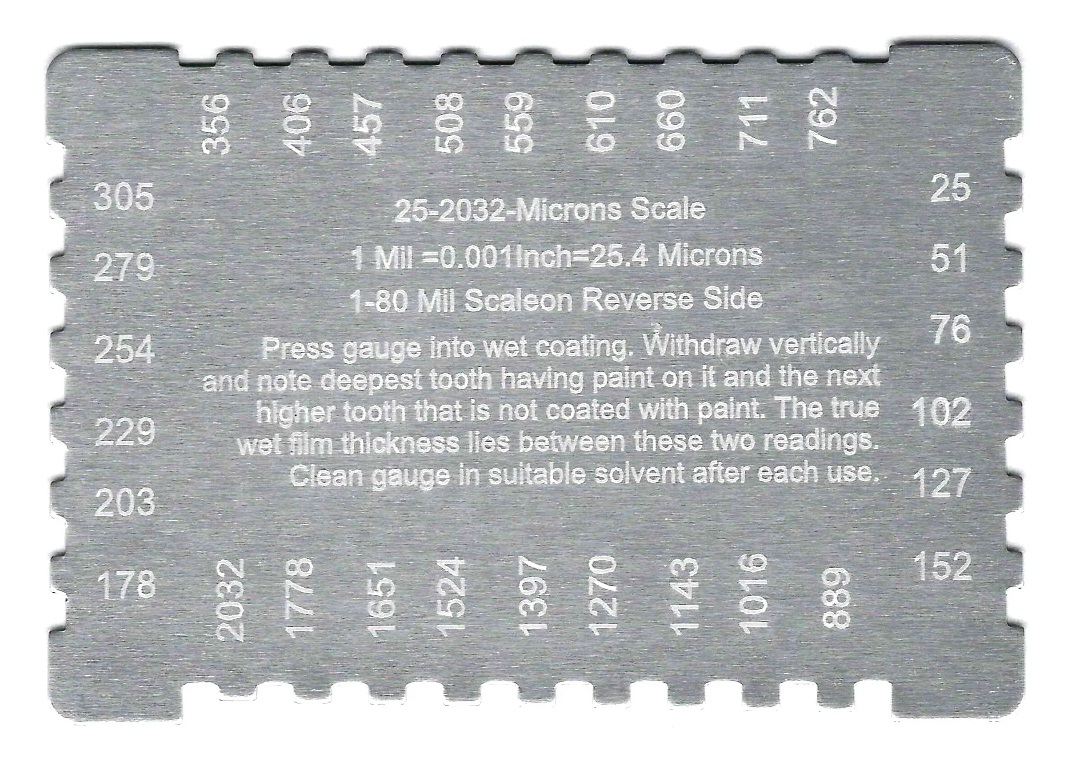 Толщиномер мокрого слоя проматех (25-2032 мкм) алюминий, прямоугольная, GTMS4Al