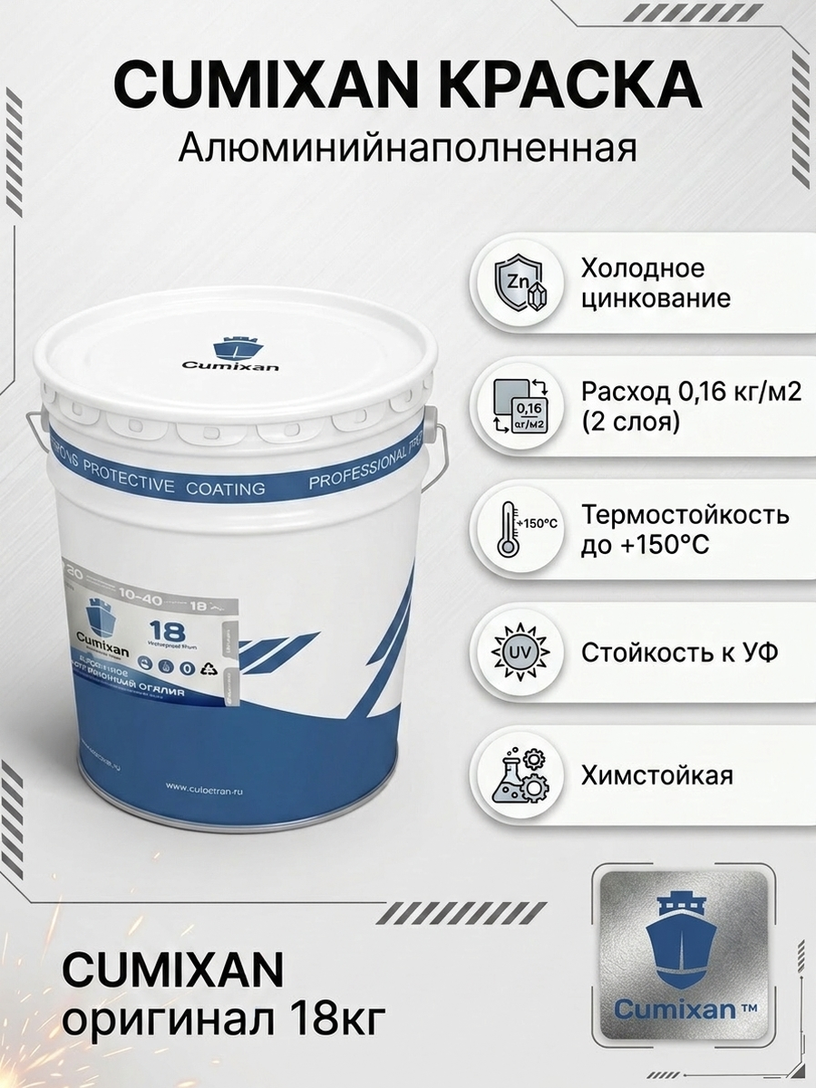 Cumixan Waterproof Alum Алюминийнаполненная краска (Кумиксан ватерпруф алюм)